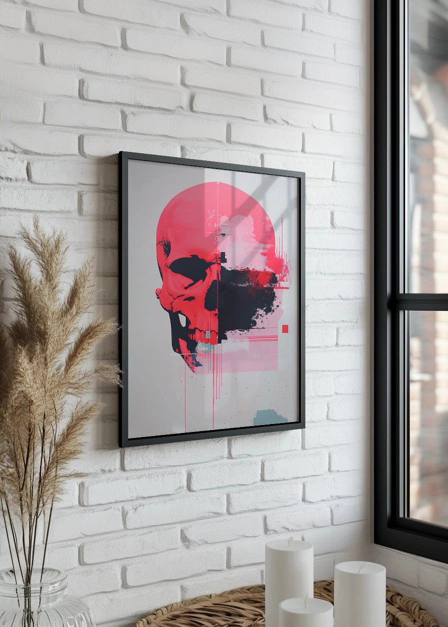 Cuadro Calavera rosa