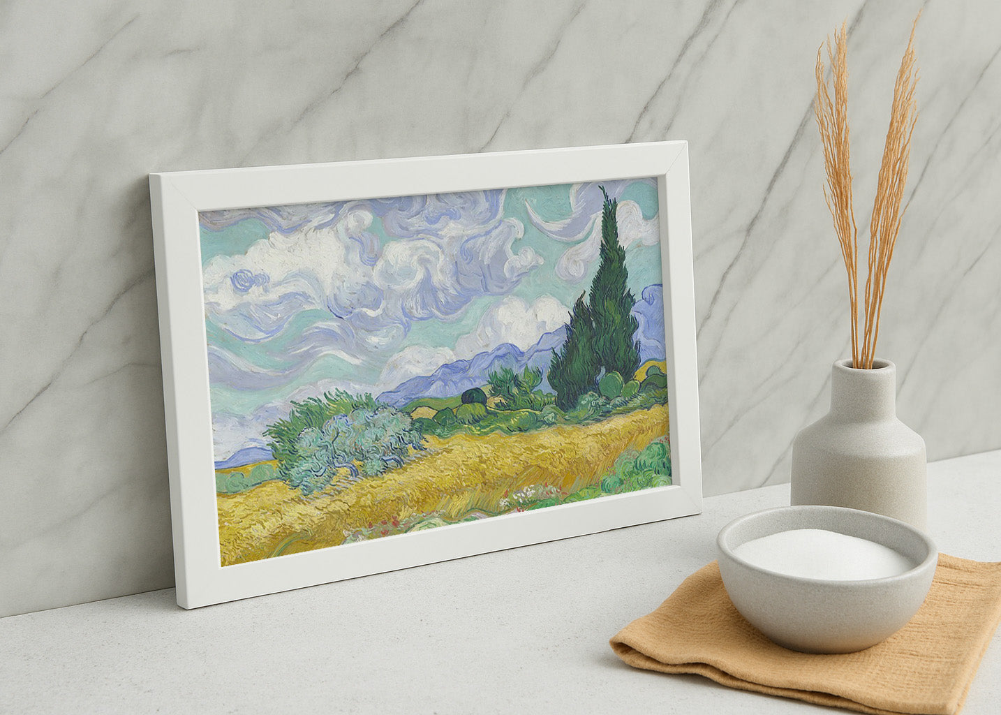 Cuadro Campo de trigo con ciprés (Van Gogh)