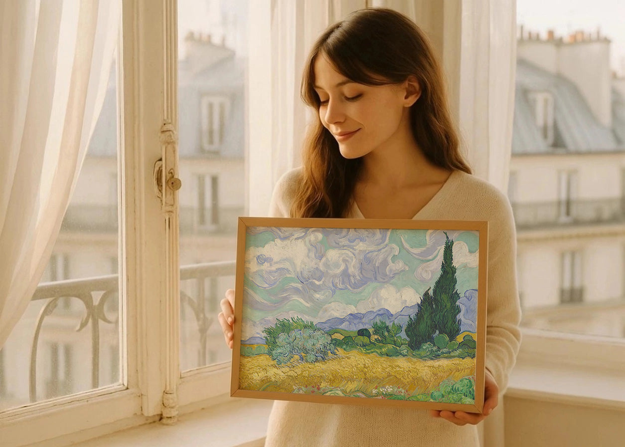 Cuadro Campo de trigo con ciprés (Van Gogh)