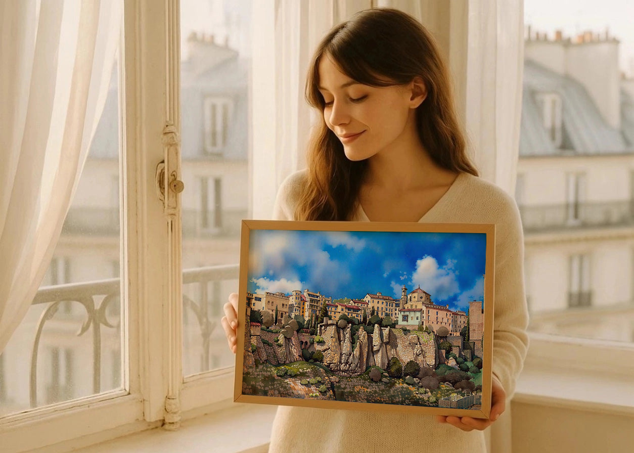 Cuadro Casas colgadas de Cuenca dibujo