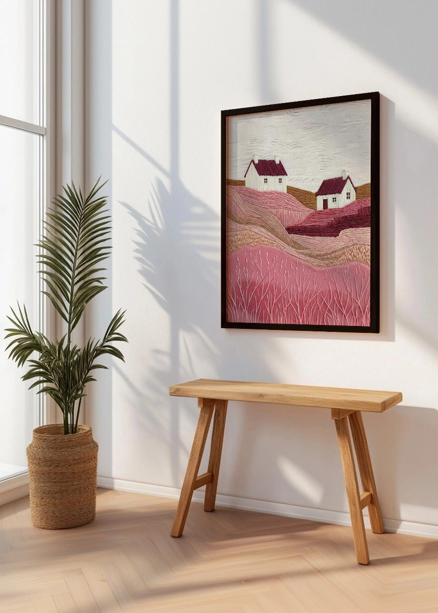 Cuadro Casas de campo rosas