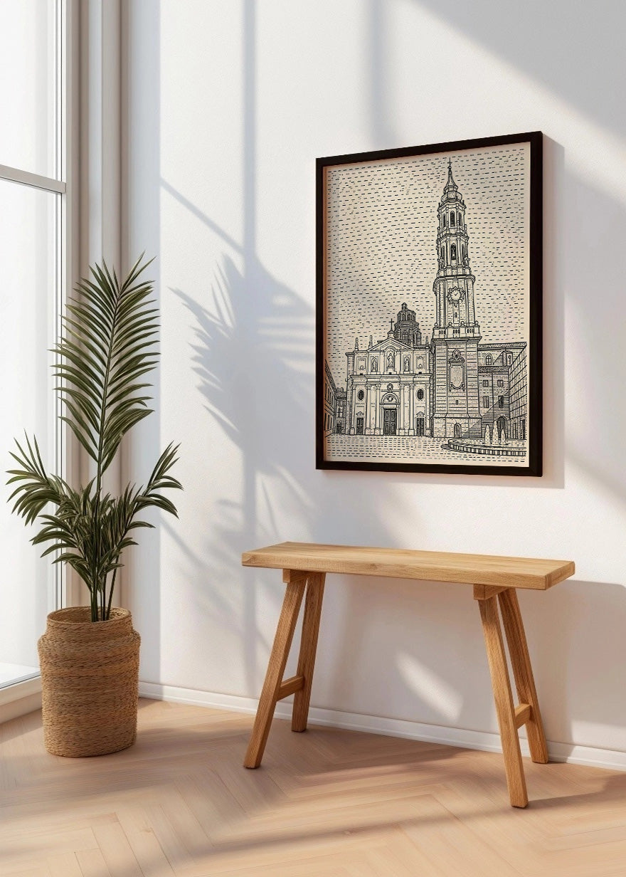 Cuadro Catedral del Salvador en Zaragoza - Minimalista
