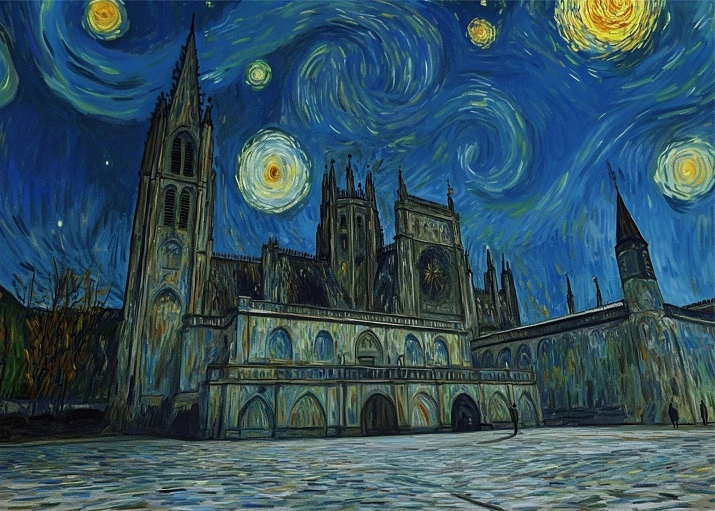 Cuadro Catedral de Burgos estilo Van Gogh