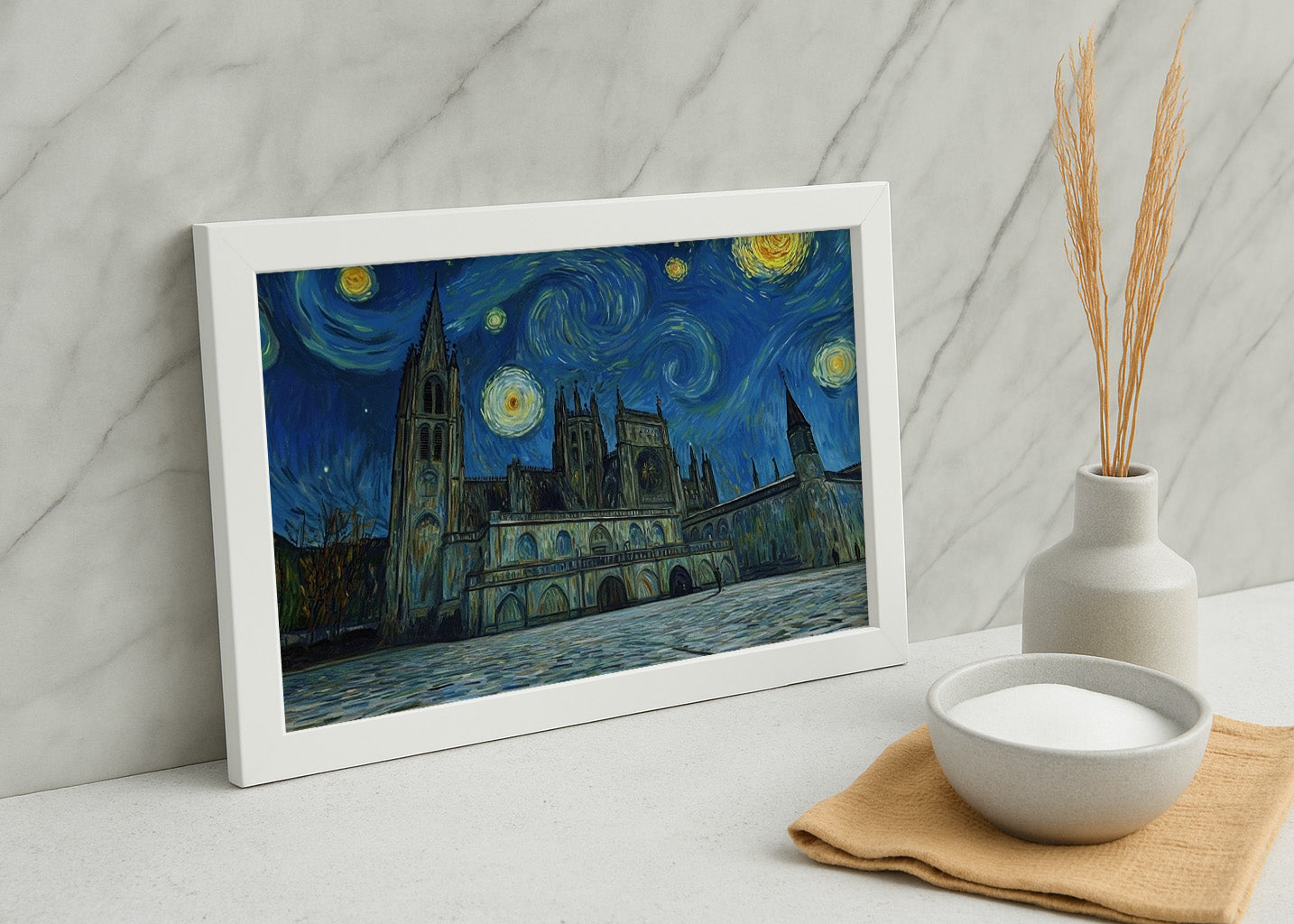 Cuadro Catedral de Burgos estilo Van Gogh