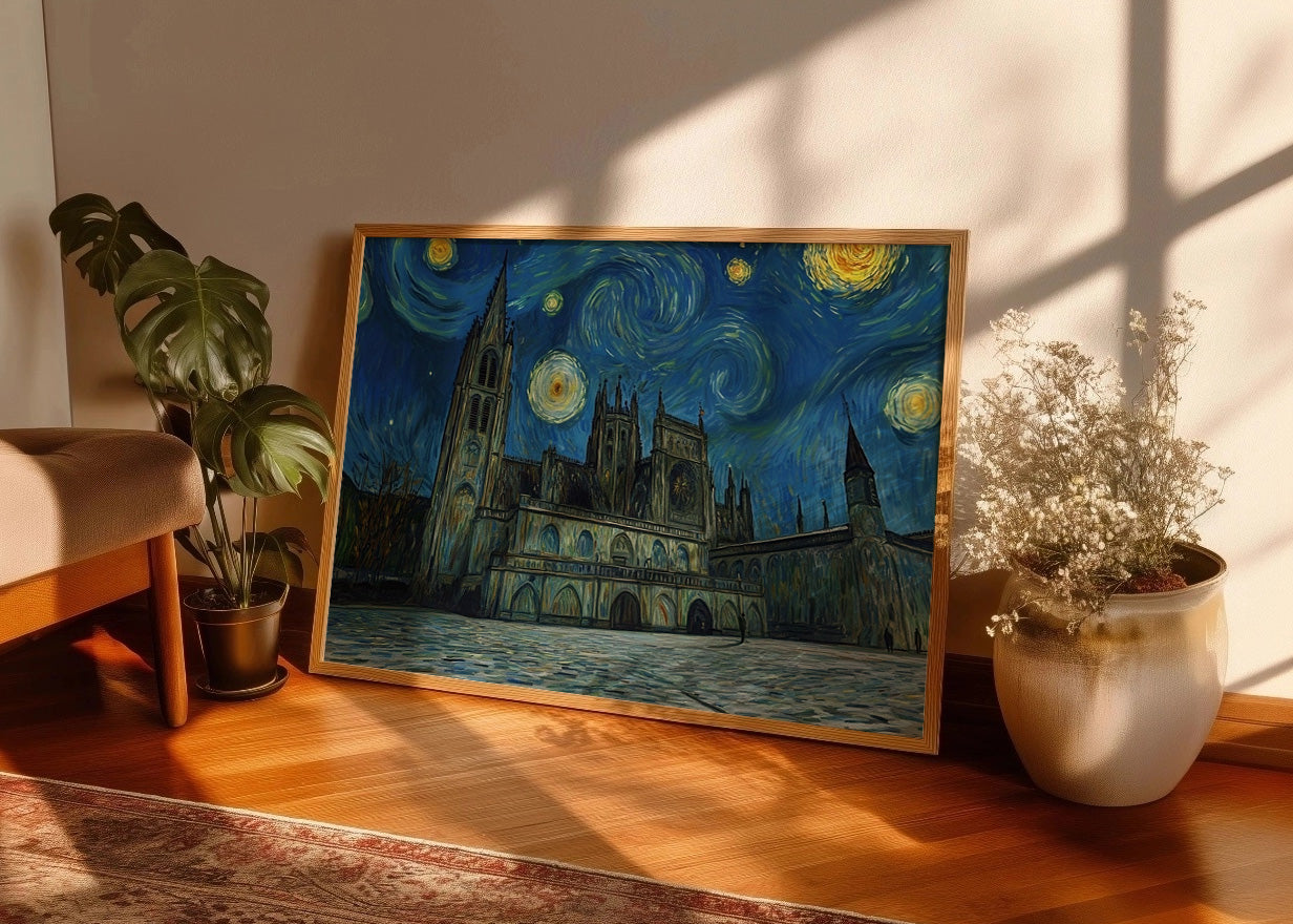 Cuadro Catedral de Burgos estilo Van Gogh