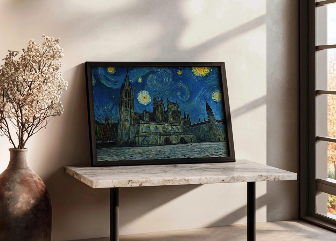 Cuadro Catedral de Burgos estilo Van Gogh