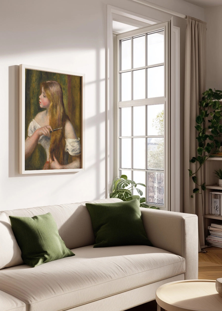 Cuadro Chica joven peinandose (Renoir)