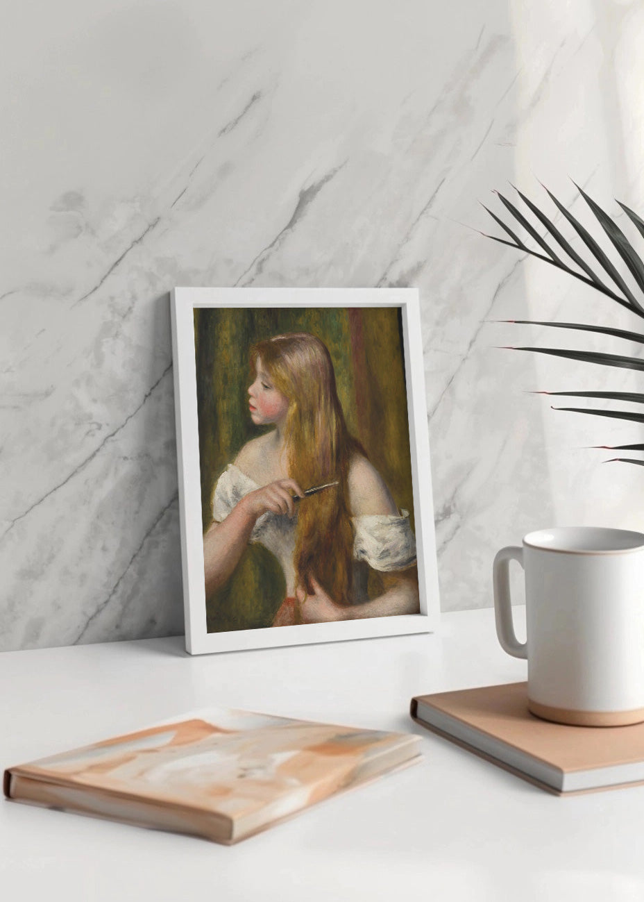 Cuadro Chica joven peinandose (Renoir)