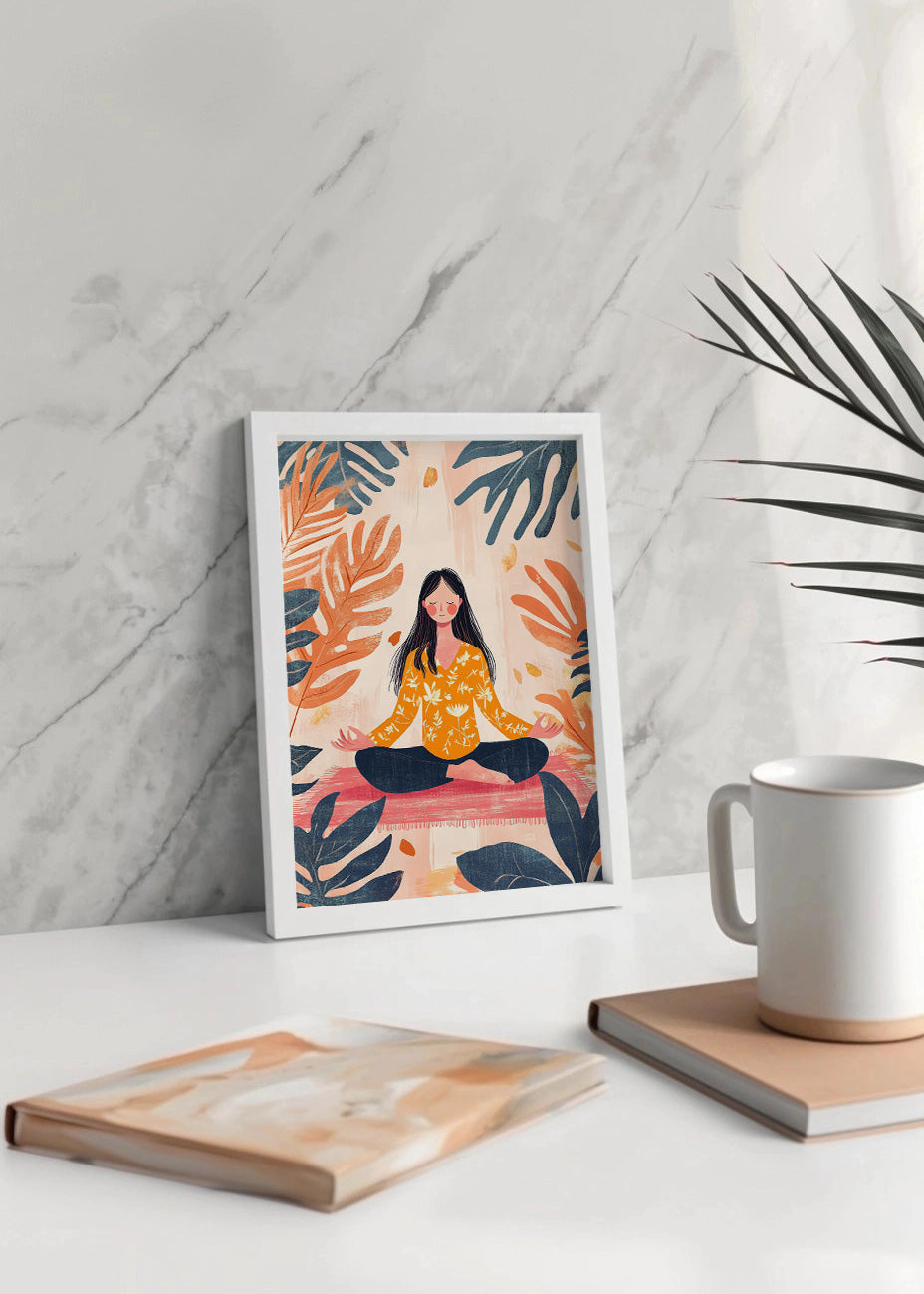 Cuadro Chica meditando ilustración moderna