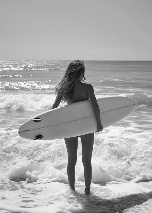 Cuadro Chica surfera en la playa
