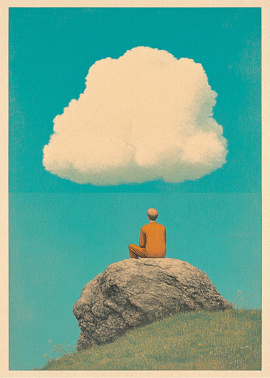 Cuadro Chico bajo una gran nube