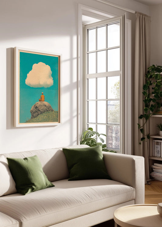 Cuadro Chico bajo una gran nube