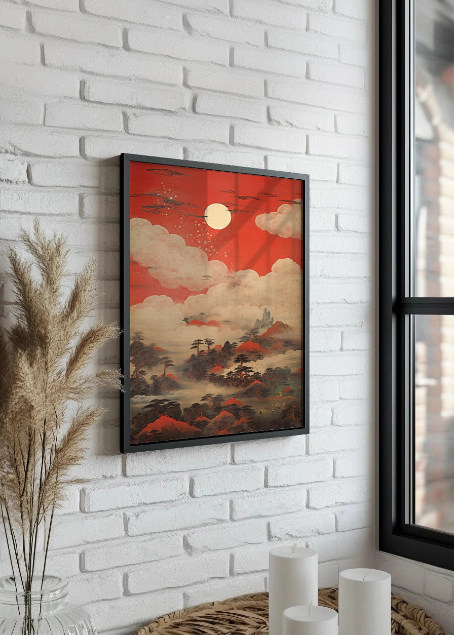 Cuadro Cielo rojo