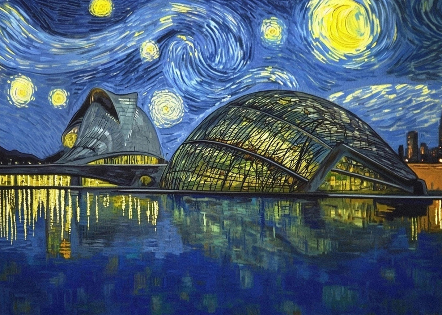 Cuadro Ciudad de las Artes y las Ciencias de Valencia - Van Gogh