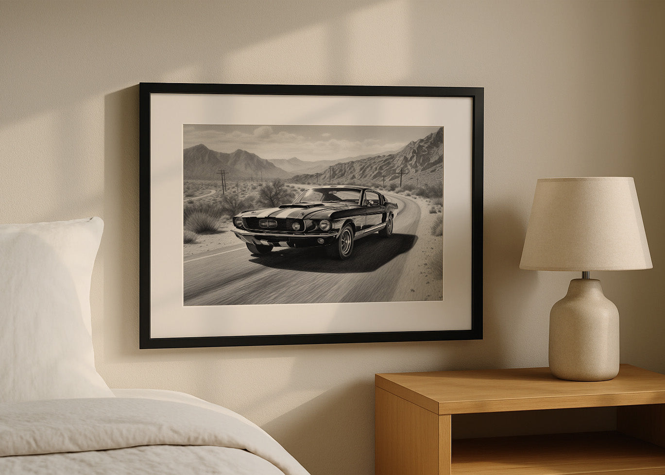 Cuadro Coche retro B&W