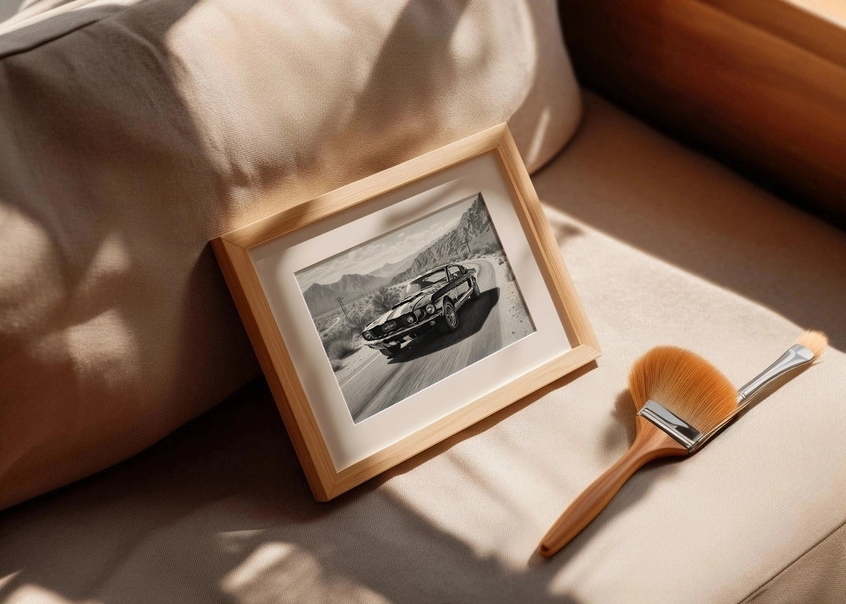 Cuadro Coche retro B&W