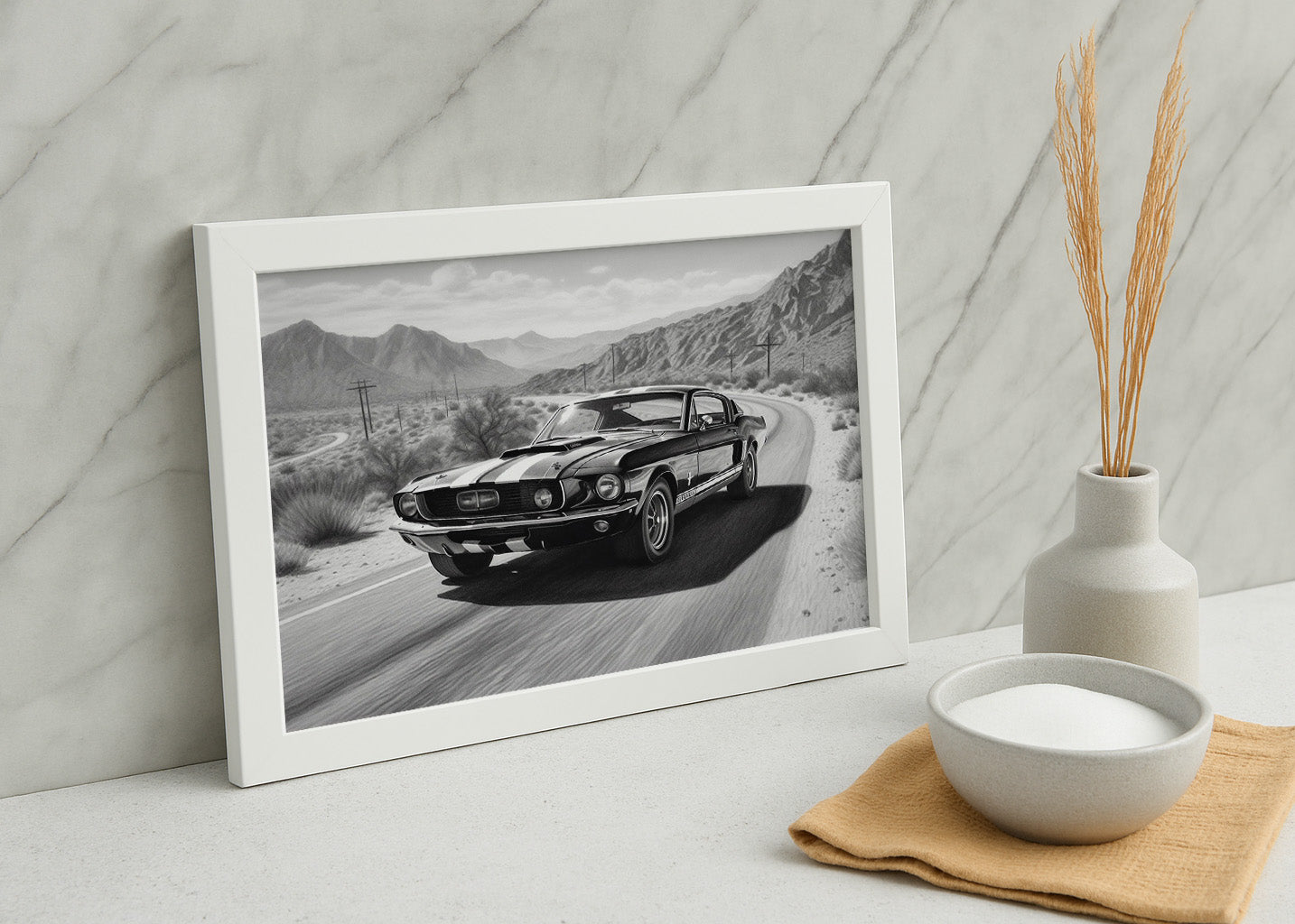 Cuadro Coche retro B&W