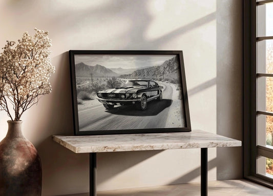 Cuadro Coche retro B&W