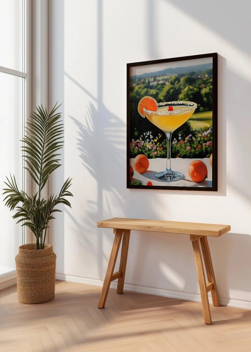 Cuadro Cocktail naranja en paisaje de campo