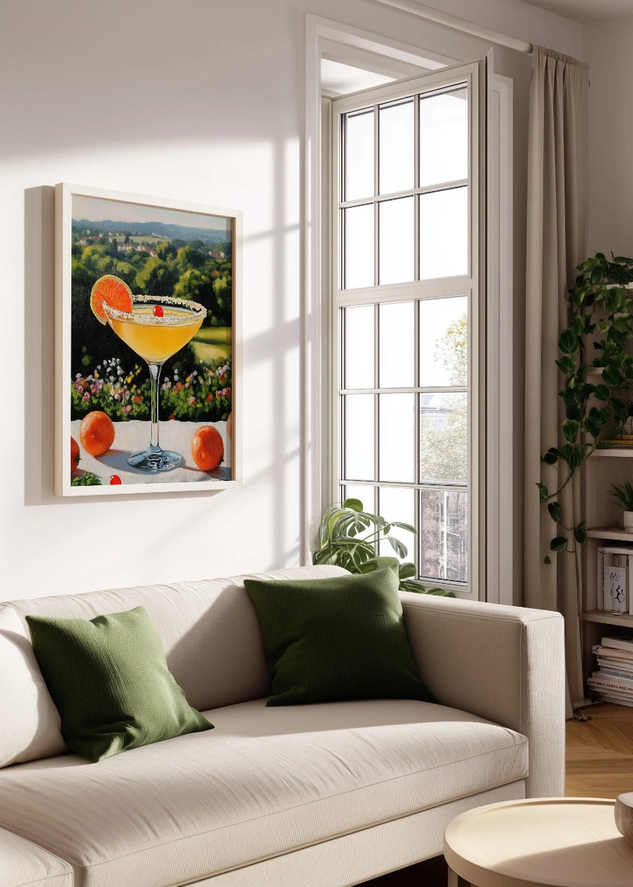 Cuadro Cocktail naranja en paisaje de campo