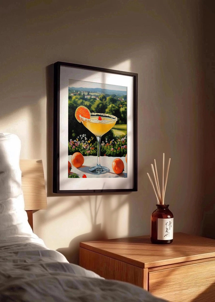 Cuadro Cocktail naranja en paisaje de campo