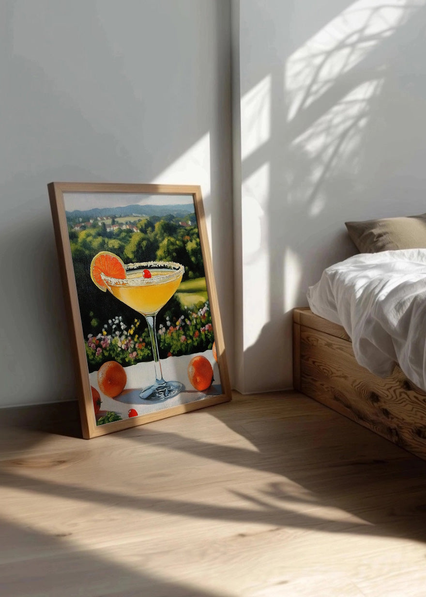 Cuadro Cocktail naranja en paisaje de campo