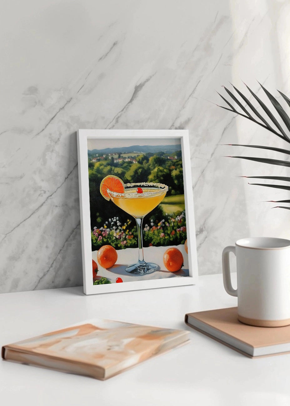 Cuadro Cocktail naranja en paisaje de campo