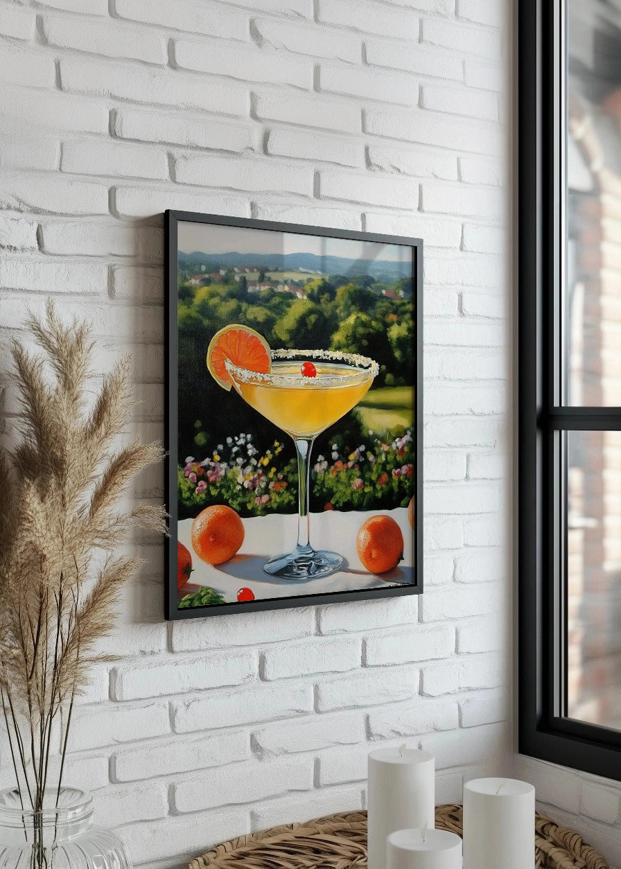 Cuadro Cocktail naranja en paisaje de campo