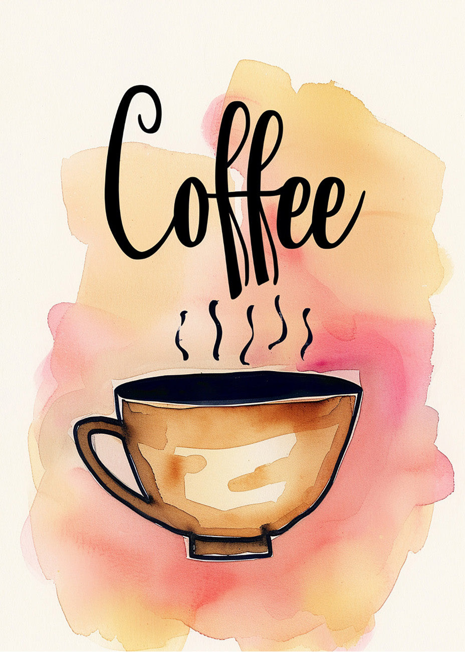 Cuadro Coffee - estilo acuarela