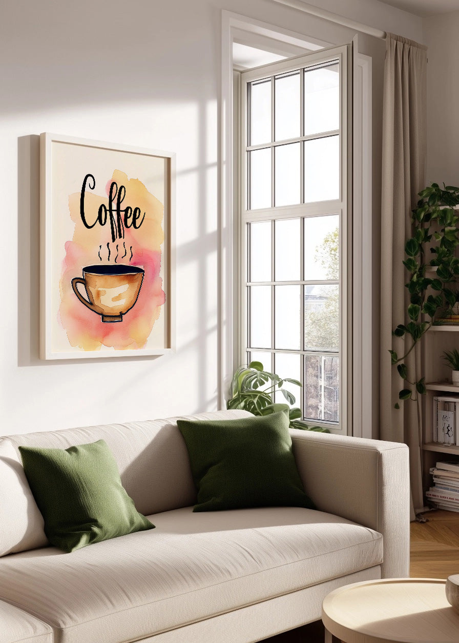 Cuadro Coffee - estilo acuarela