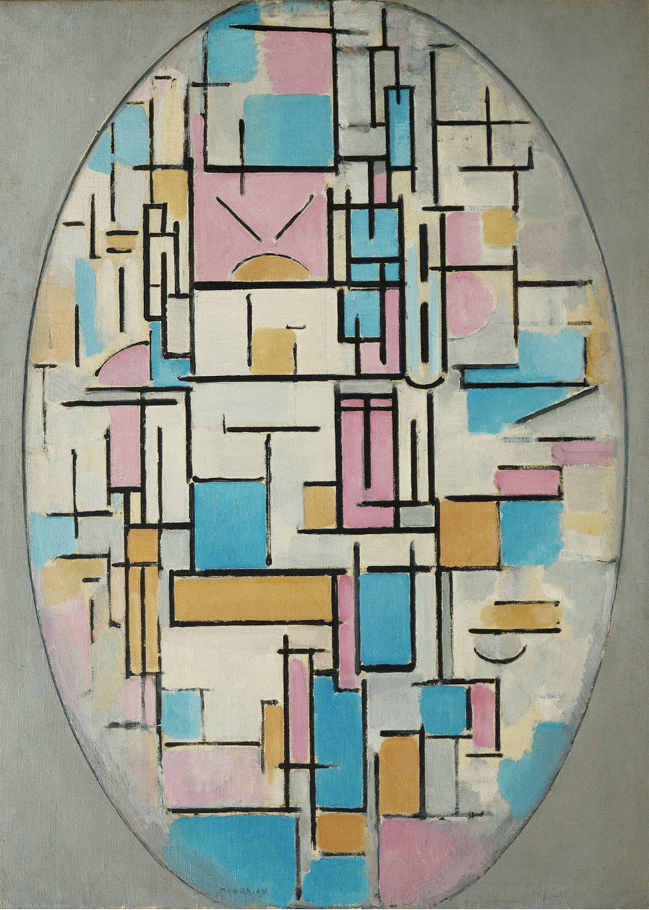 Cuadro Composicion en óvalo con colores planos (Mondrian)