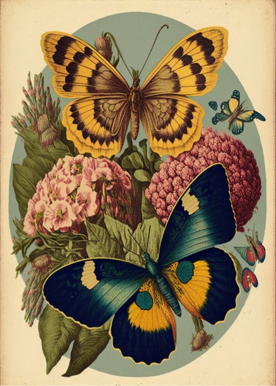 Cuadro Mariposas sobre flores