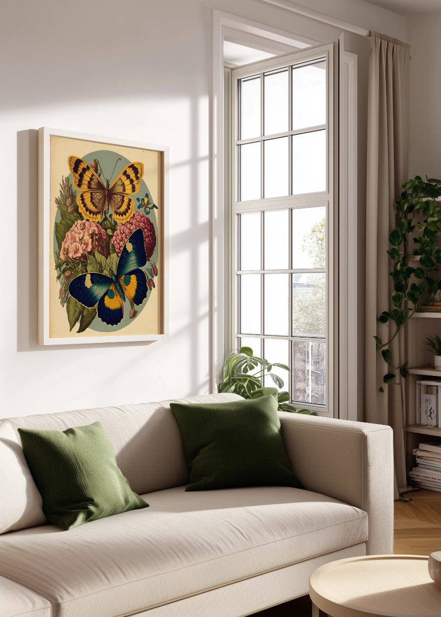Cuadro Mariposas sobre flores