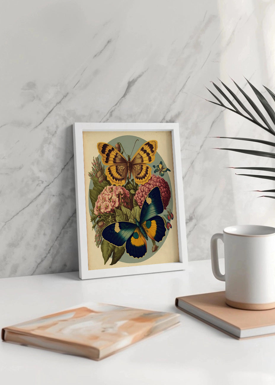 Cuadro Mariposas sobre flores