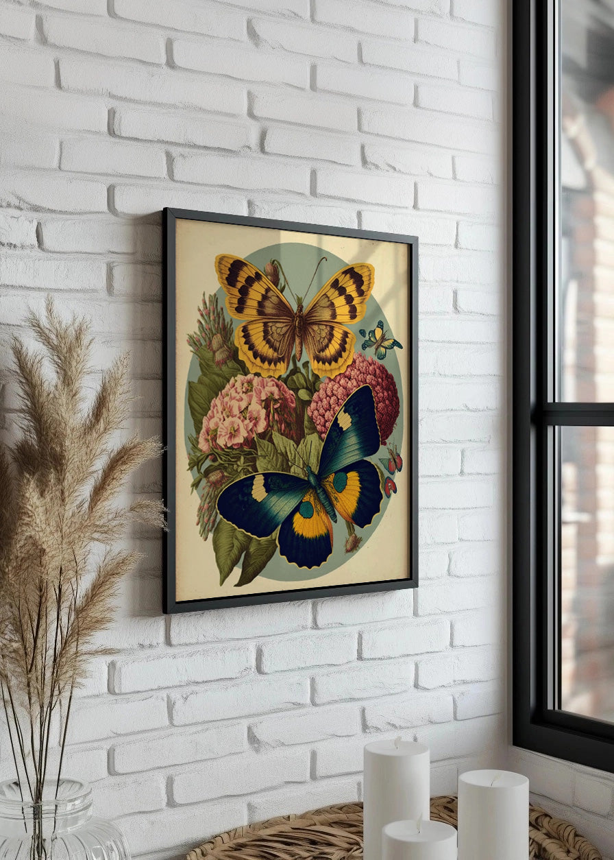 Cuadro Mariposas sobre flores