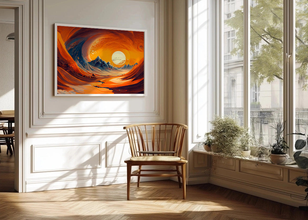 Cuadro Orange abstract landscape