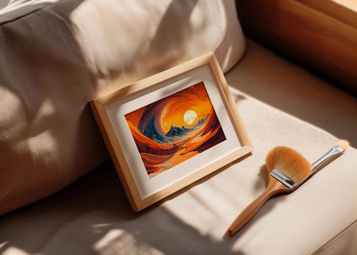 Cuadro Orange abstract landscape