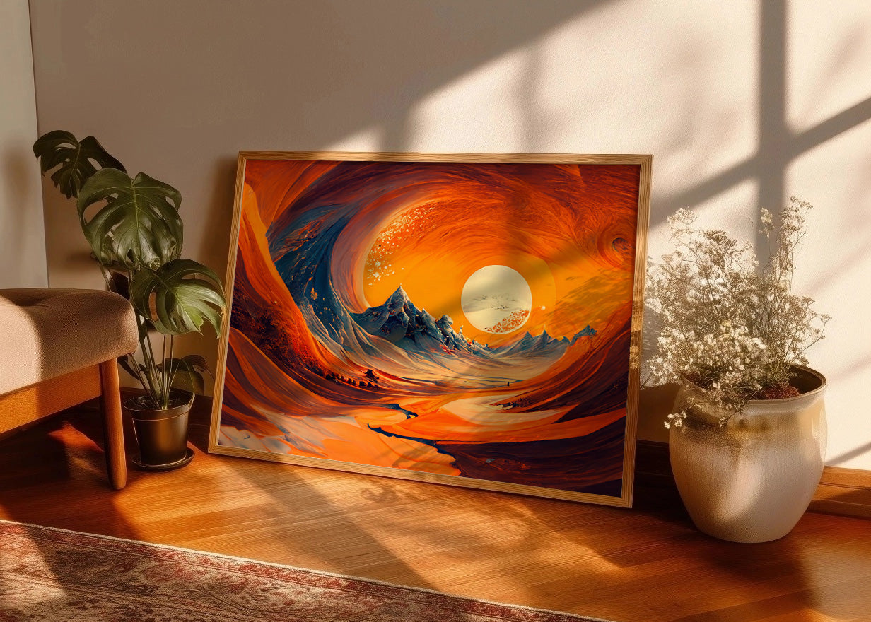 Cuadro Orange abstract landscape