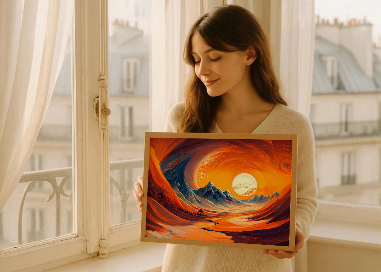 Cuadro Orange abstract landscape