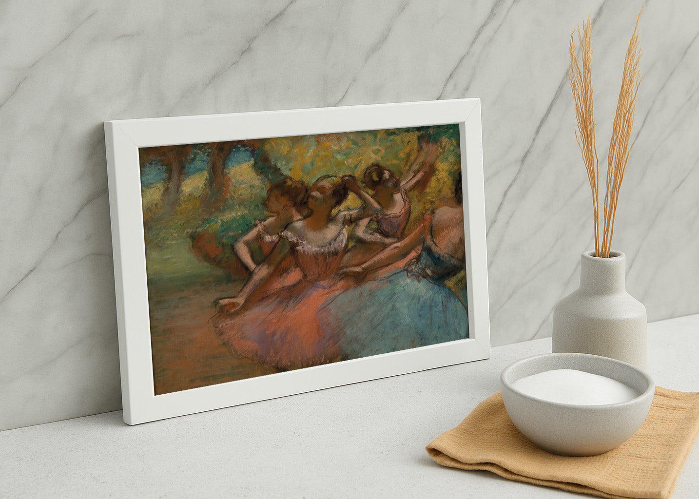 Cuadro Cuatro bailarinas en el escenario (Edgar Degas)