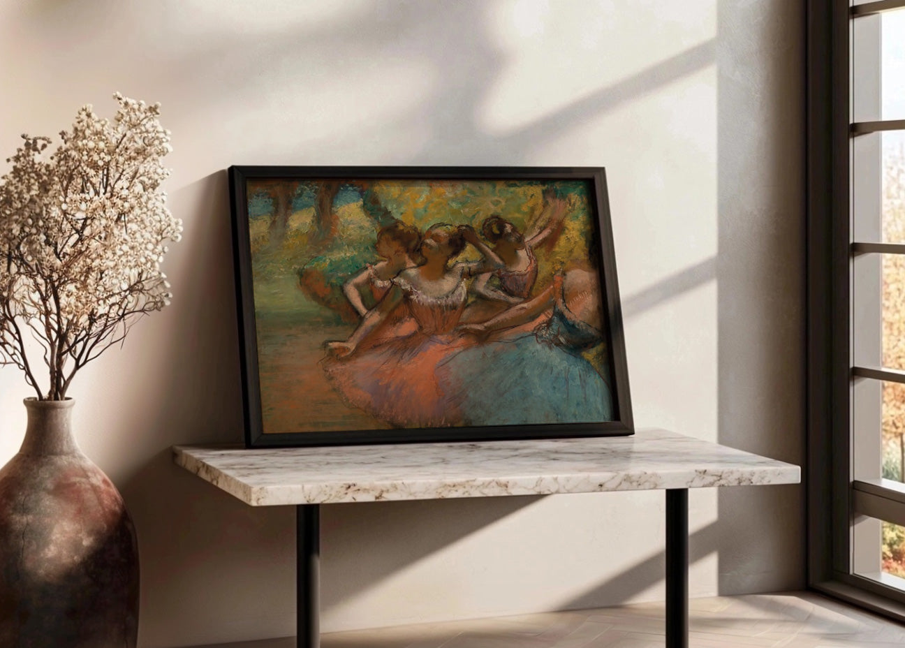 Cuadro Cuatro bailarinas en el escenario (Edgar Degas)