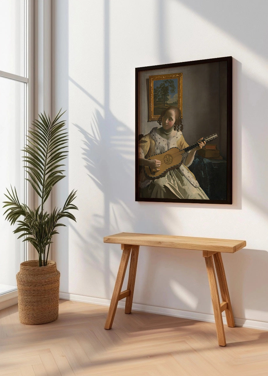 Cuadro Dama con una guitarra (Johannes Vermeer)