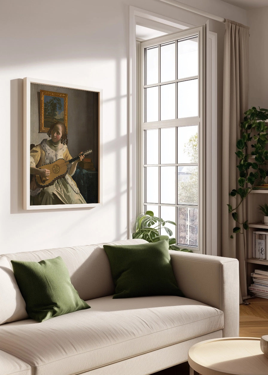 Cuadro Dama con una guitarra (Johannes Vermeer)
