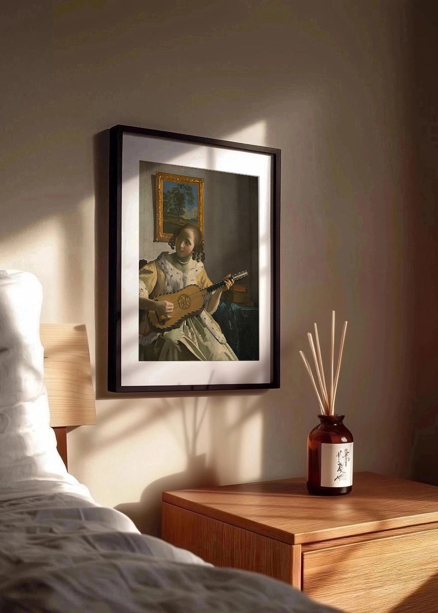 Cuadro Dama con una guitarra (Johannes Vermeer)