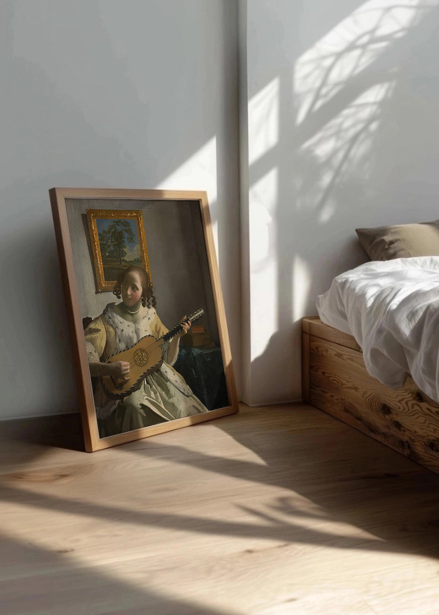 Cuadro Dama con una guitarra (Johannes Vermeer)