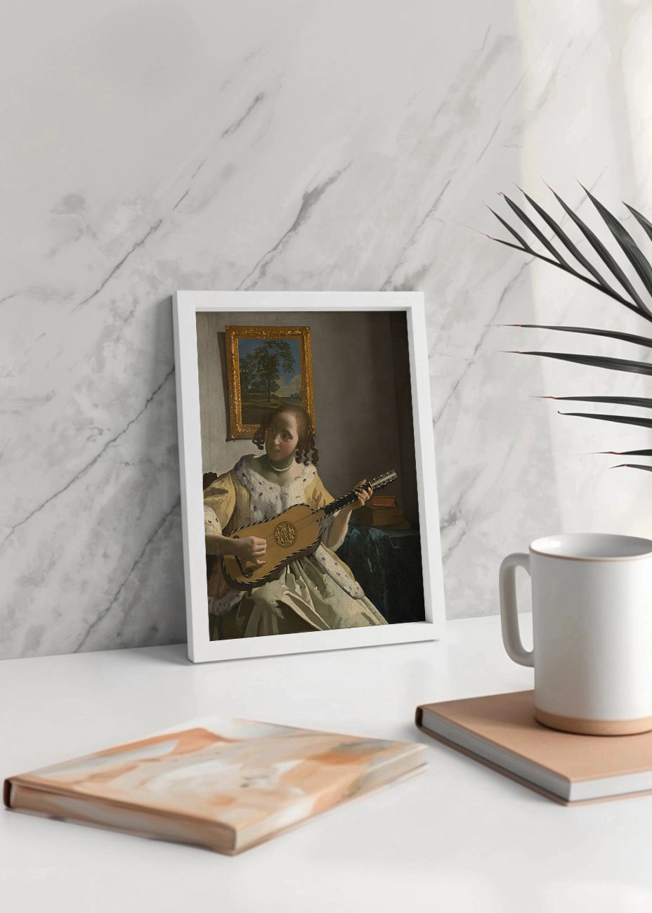 Cuadro Dama con una guitarra (Johannes Vermeer)