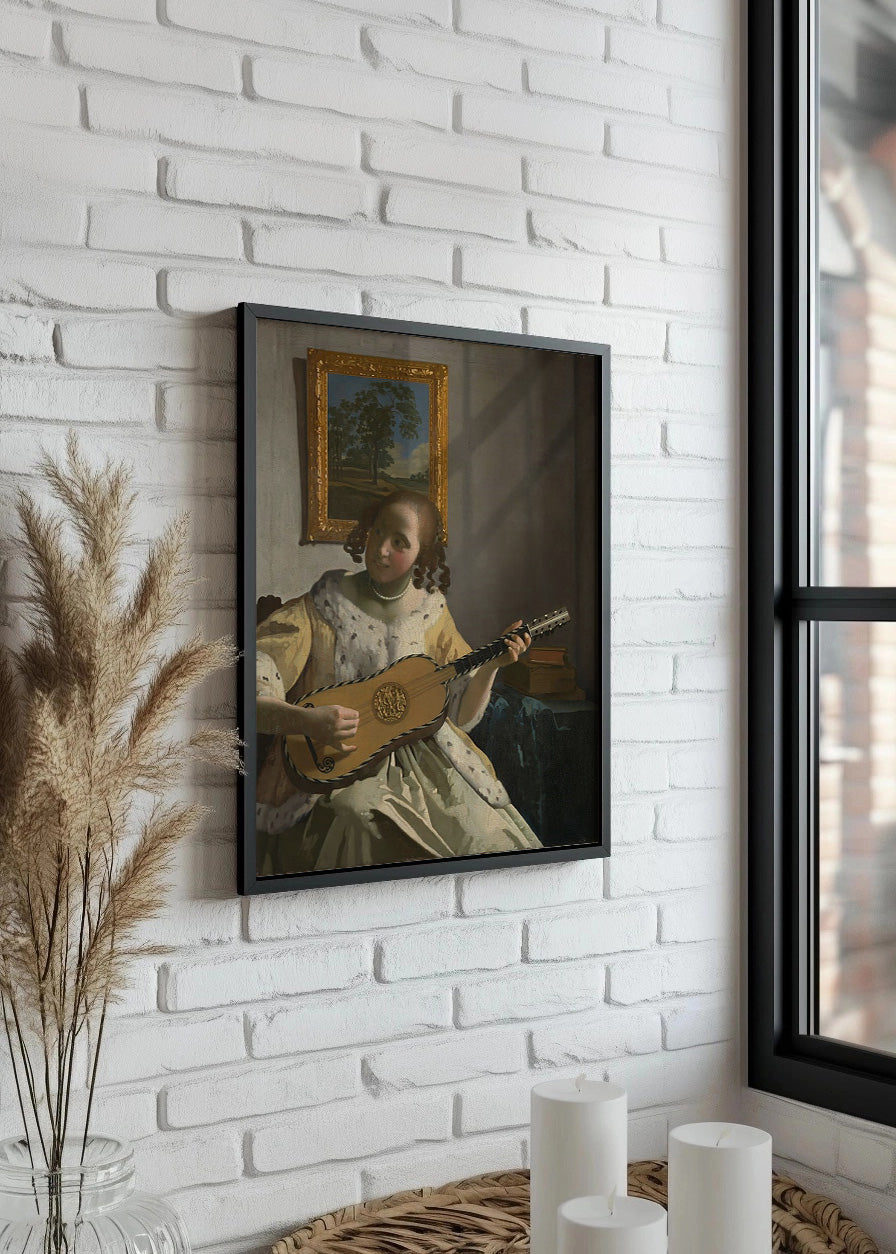 Cuadro Dama con una guitarra (Johannes Vermeer)