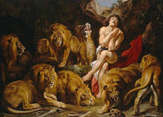 Cuadro Daniel en el foso de los leones (Rubens)