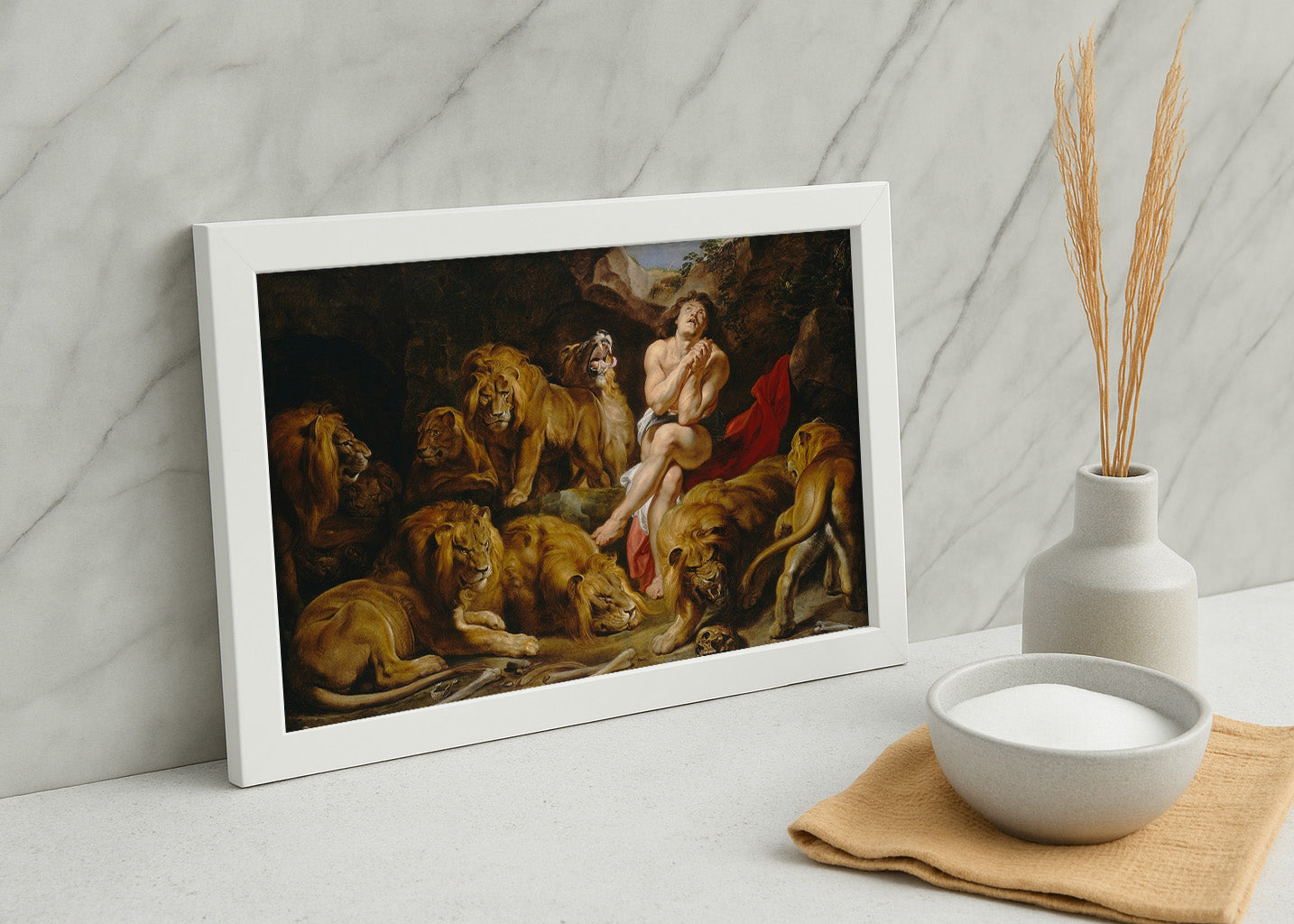 Cuadro Daniel en el foso de los leones (Rubens)