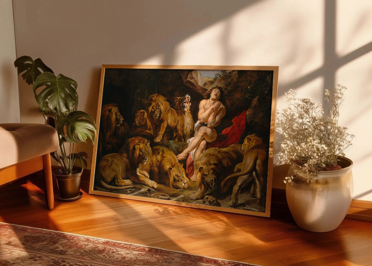 Cuadro Daniel en el foso de los leones (Rubens)